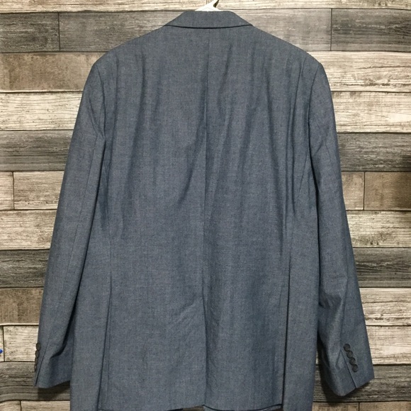Banana Republic Tailored Slim Fit Blazer Men’s 46L Blue 2 Button 100% Cotton - Picture 5 of 10